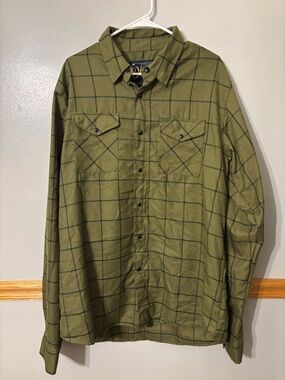 Dixxon Flannel XL Bodie Green Plaid Long Sleeve Shirt Snap Buttons